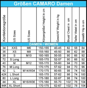 Camaro Größen Damen