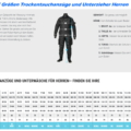 BARE sizes Drysuits and Undergarment male